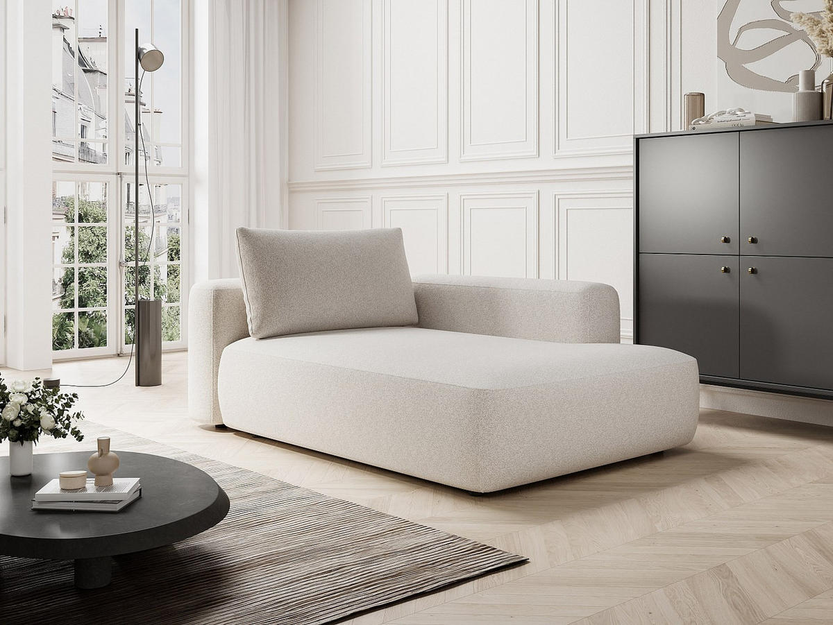 RECAMIERE ohne Schlaffunktion - 1 Person - Stoff - Cremefarben - - Creme, Textil (185/84/119cm) - Vente-Unique