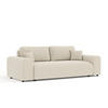 3-SITZER-SOFA Zanzibar Beige Plüschstoff - Beige/Schwarz, Holz/Holzwerkstoff (213/79/108cm) - Maison de Reve