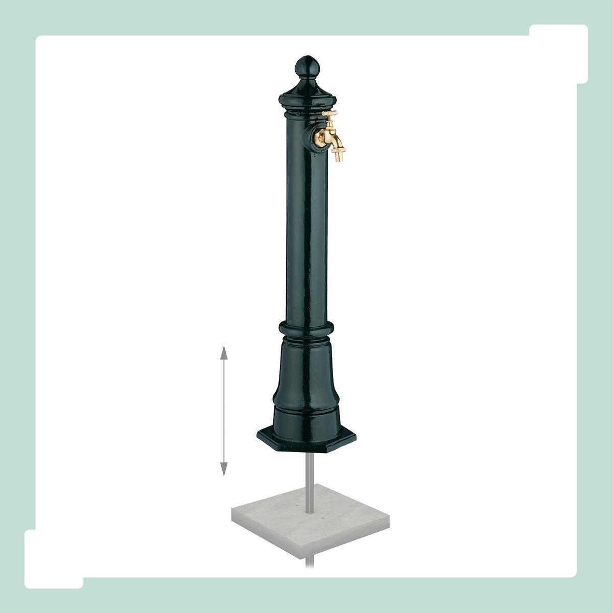 STANDBRUNNEN - Dunkelgrün, Metall (20.5/18/80cm) - Relaxdays