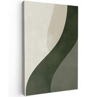 LEINWANDBILD Japandi - Grün - Abstrakt - Modern 90x140 cm - Salbeigrün, Textil (90/140cm) - MuchoWow