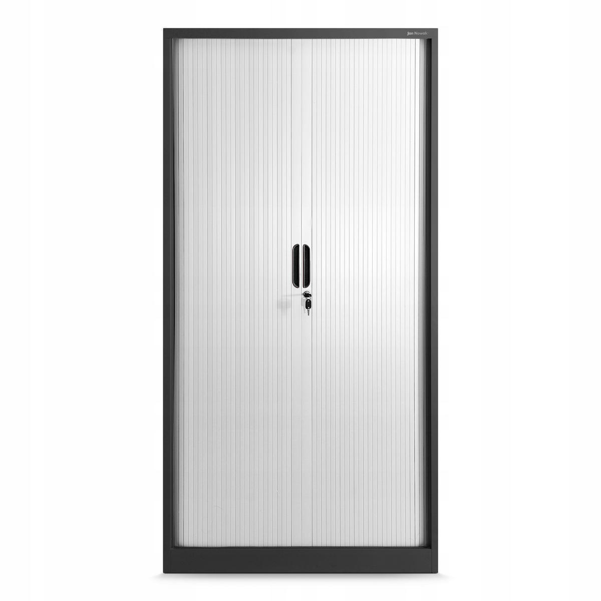 ROLLADENSCHRANK DAMIAN - Anthrazit/Weiß, Metall (90/185/45cm) - Jan Nowak