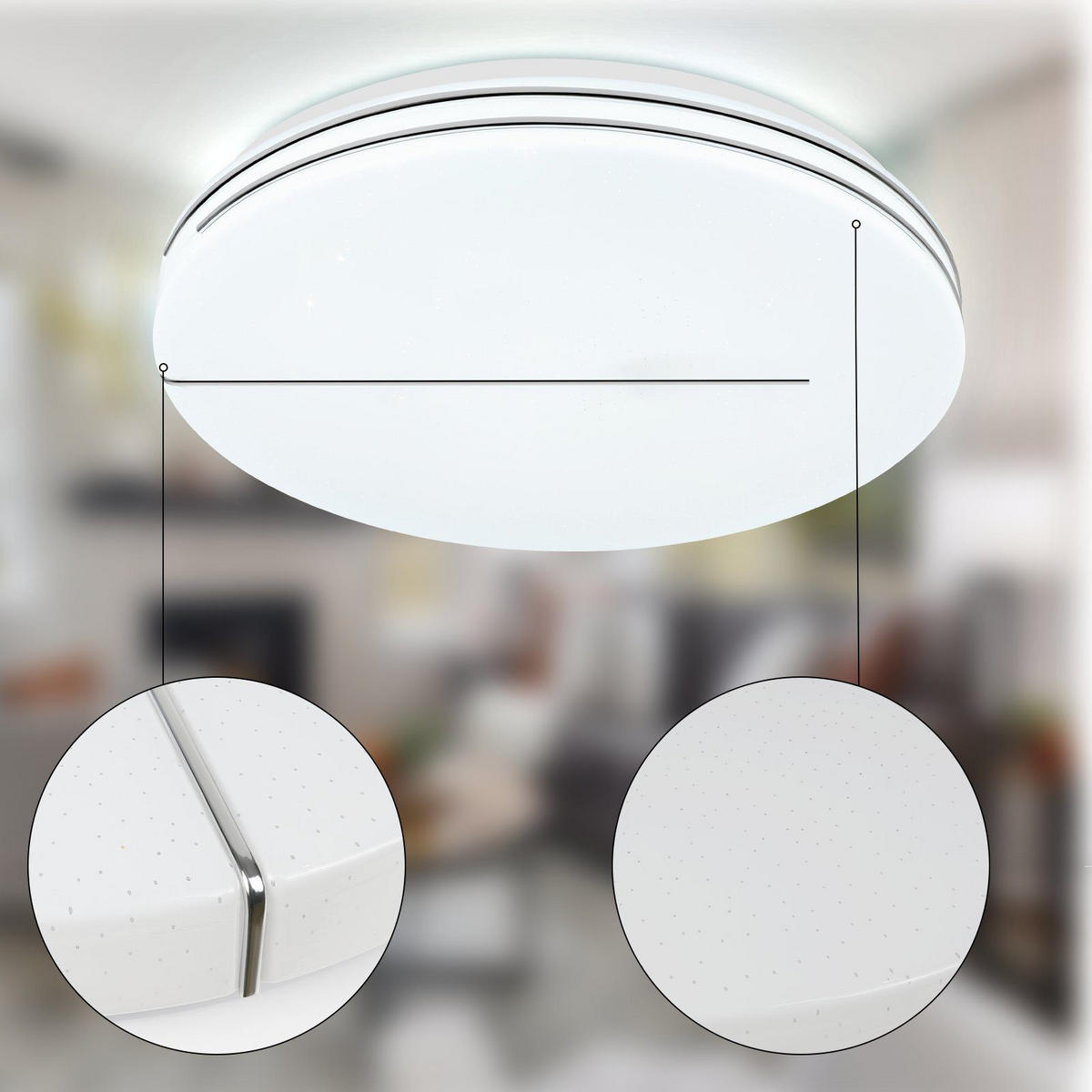 LED-DECKENLEUCHTE Hera 40/40/6cm - Weiß, Metall (40/40/6cm) - ZMH