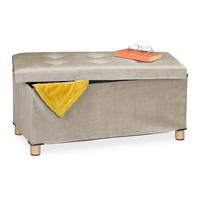 SITZBANK - Creme, Holz/Holzwerkstoff (76/34/38cm) - Relaxdays
