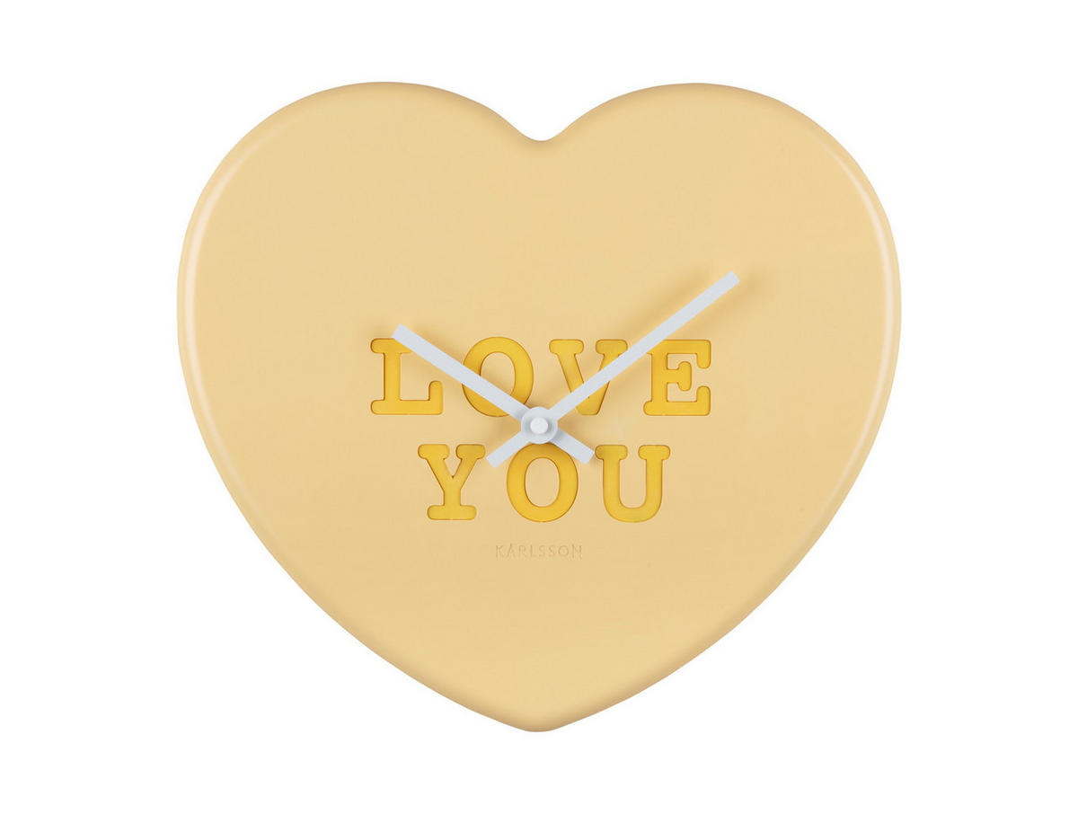 WANDUHR Heart Candy 27/30/27 cm - Gelb, Kunststoff (30/27/27cm) - Karlsson