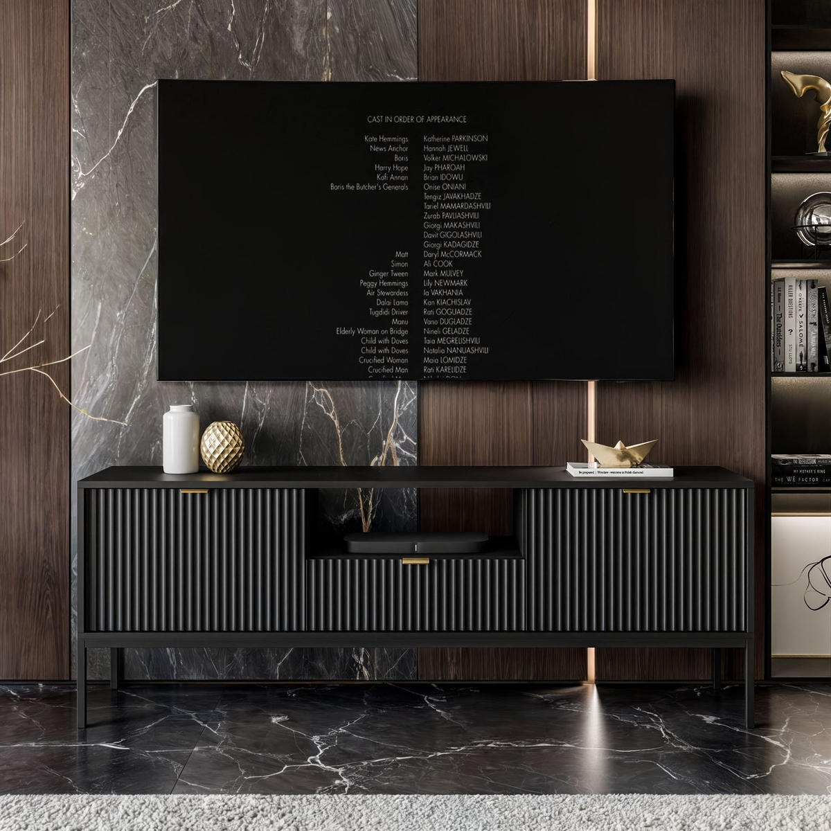 TV-ELEMENT CORTADO RTV154 SCHWARZ - Schwarz, Holzwerkstoff (154/56/39cm) - Lookway