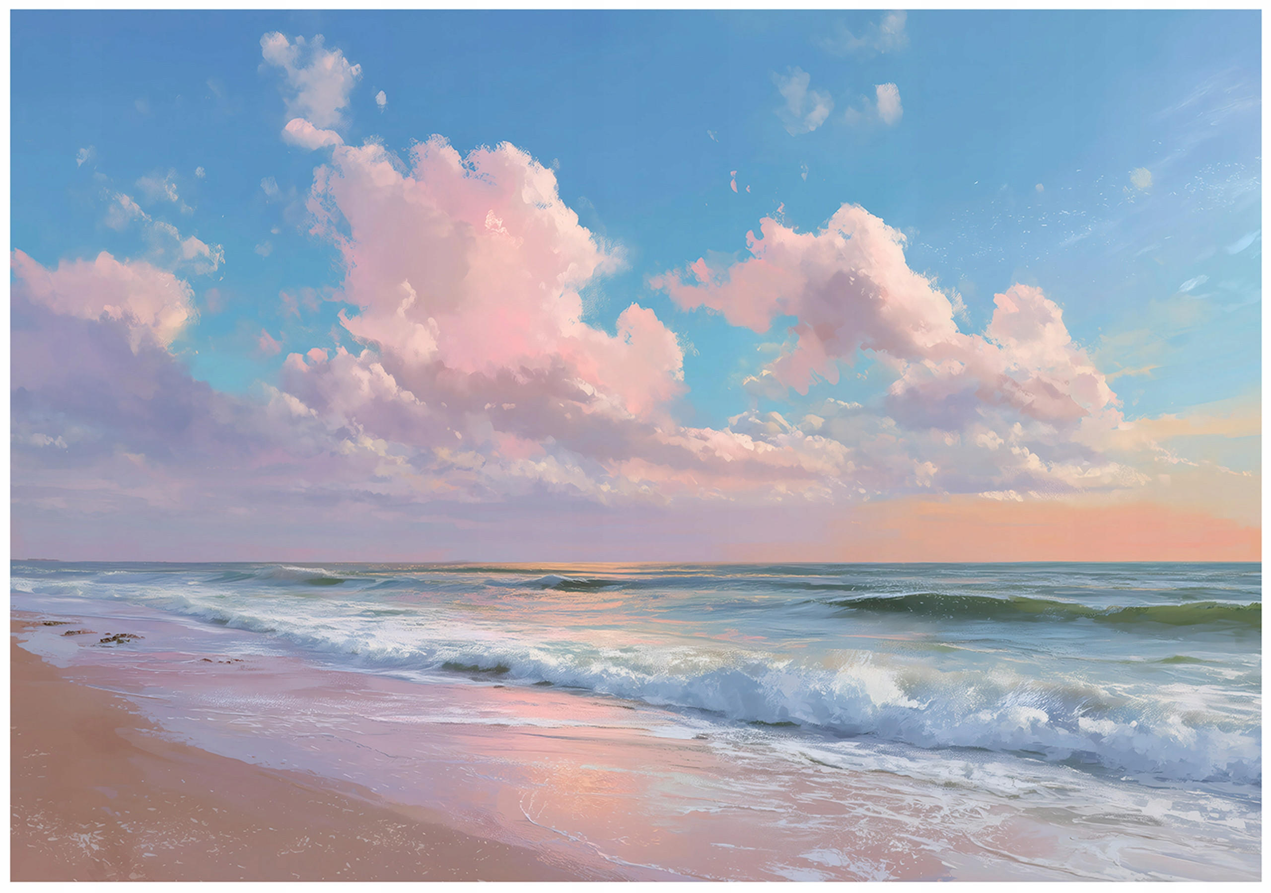 FOTOTAPETE Strand Meer Blau 350x250 cm - Multicolor, Papier (350/250cm) - Wallarena