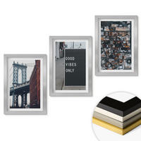 WANDBILDER 3er Set - 20x30 cm Silberner Rahmen - Brückenstadt-Inschriften aus der Vogelperspektive - Silberfarben, Kunststoff (20/30cm) - ArtPrintCave