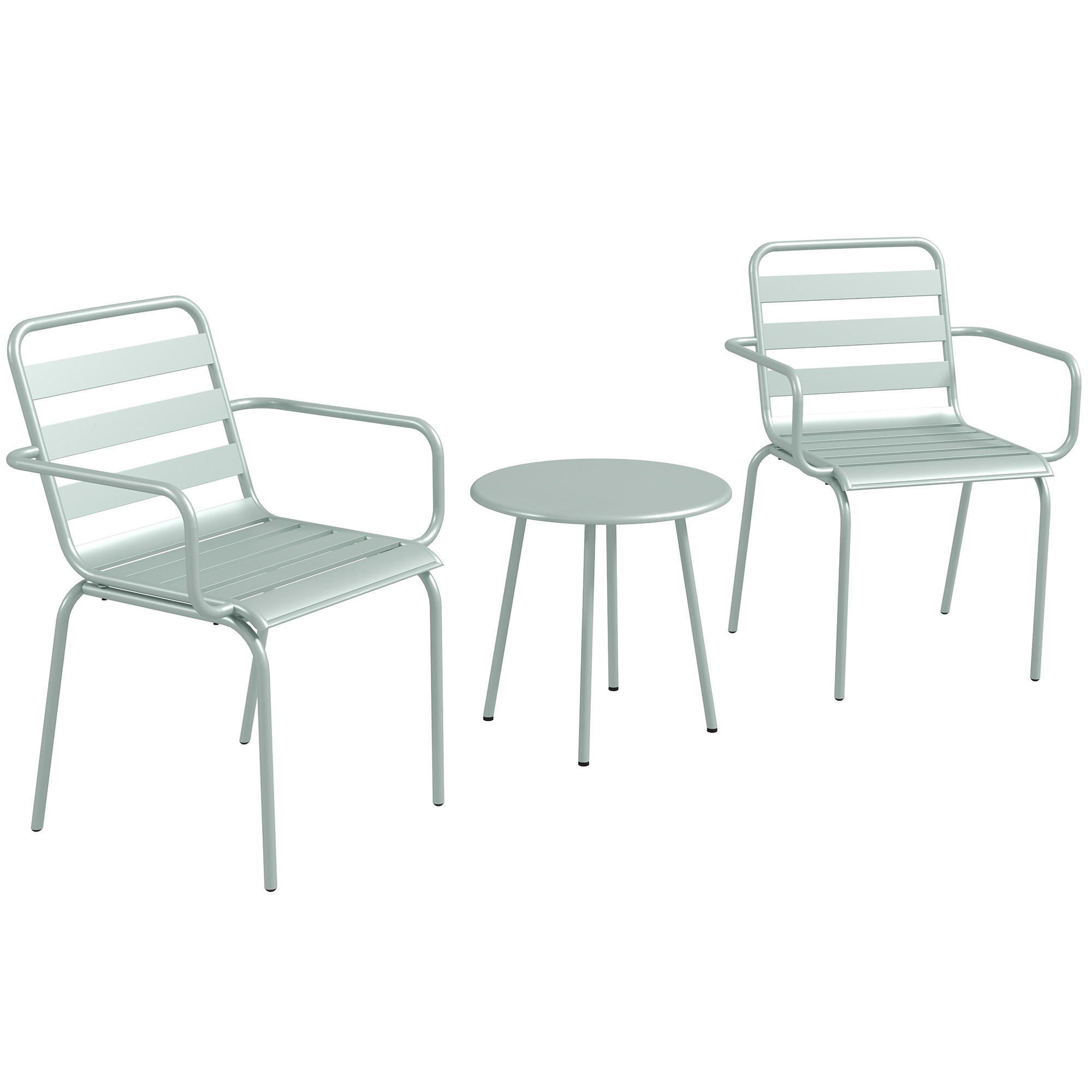 GARTENMÖBEL Set, Stahl, Grün - Grün, Metall - Outsunny