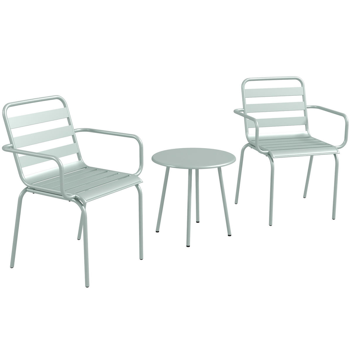 GARTENMÖBEL Set, Stahl, Grün - Grün, Metall - Outsunny