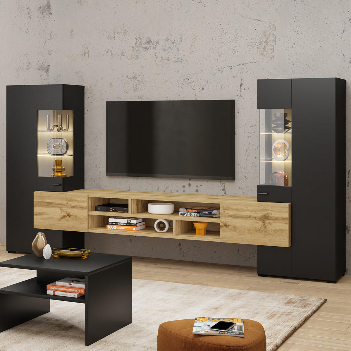 TODO - Schwarz, Holzwerkstoff (270/143/45cm) - Petits-meubles