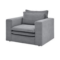 SESSEL grau Cord, Loungesessel 110 cm - Beige/Grau, Holz/Kunststoff (110/83/91cm) - Furn.Design
