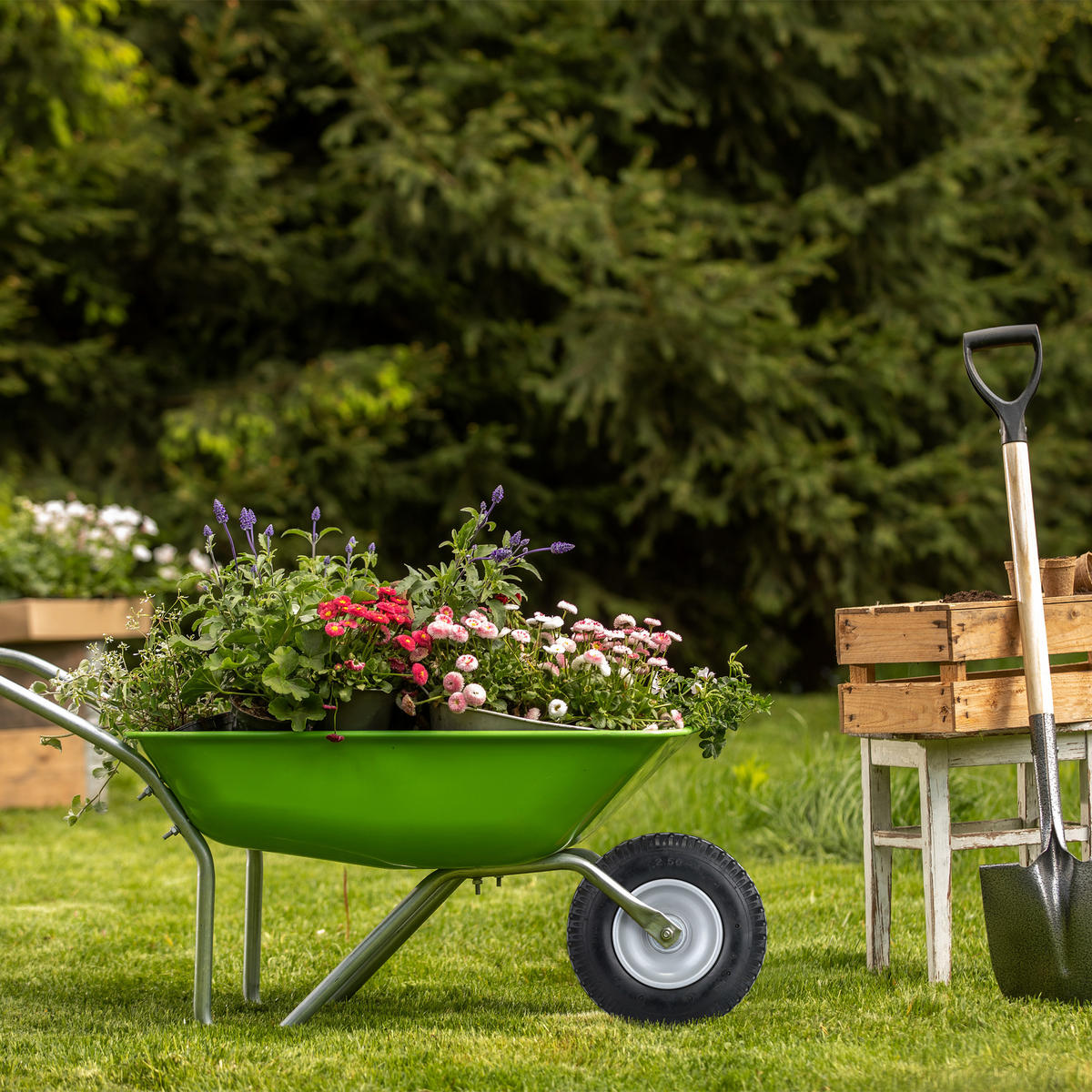 2xSCHUBKARRENRAD - Multicolor, Kunststoff/Metall (22/22/7.5cm) - Relaxdays