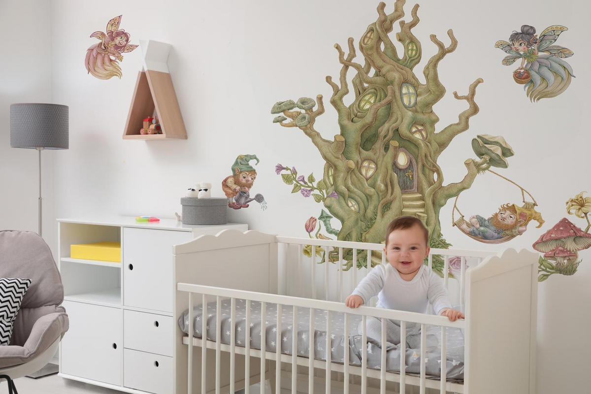 WANDAUFKLEBER 60x80cm - Feenwaldwesen - Multicolor, Kunststoff (60/80/0.1cm) - Wallfluent