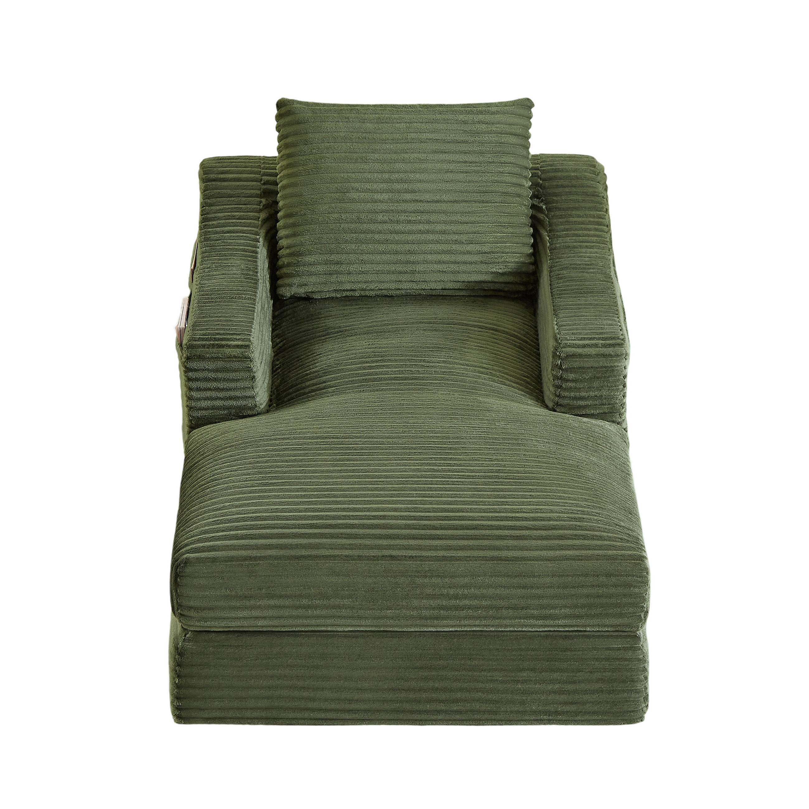 SESSEL ausziehbar Grün mit Doppelschicht-Design - Grün, Textil (162/68/100cm) - Meubliv