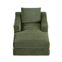 SESSEL ausziehbar Grün mit Doppelschicht-Design - Grün, Textil (162/68/100cm) - Meubliv