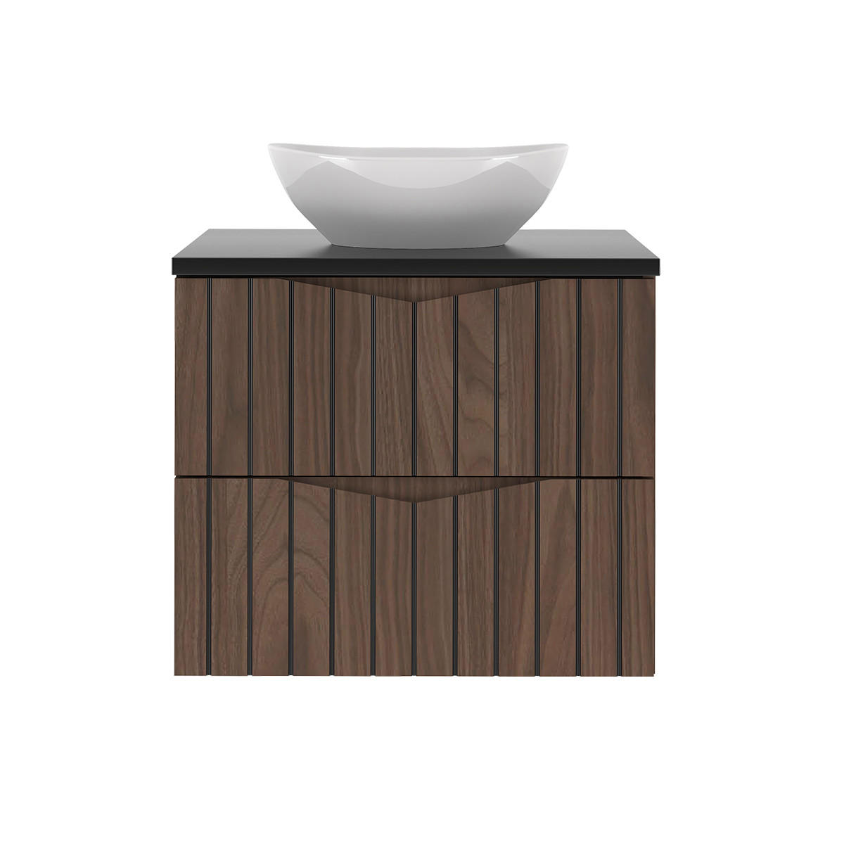 WASCHTISCH 60.6cm Siena Holz und Schwarz - Schwarz, Holzwerkstoff (60.6/52.2/46.5cm) - Petits-meubles