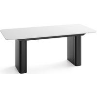 ESSTISCH Riven rechteckig ausziehbar verlängerbar mit Butterfly-Auszug, Weiß 180-276/90/76 cm - Schwarz/Weiß, Holzwerkstoff/Metall (90/276/76cm) - WFL GROUP