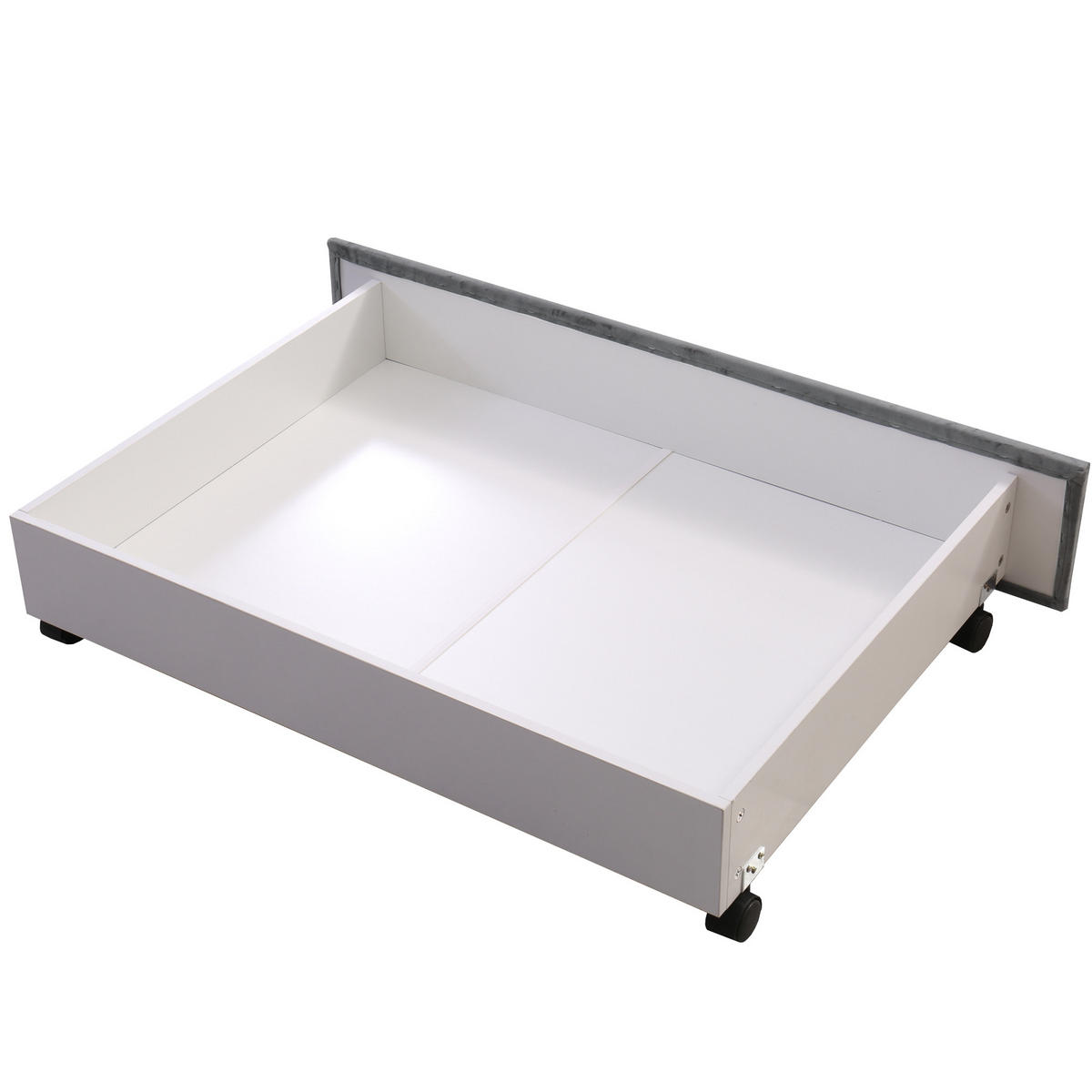 POLSTERBETT aus Samt 140x200 cm in Grau mit Lattenrost & 2 Schubladen - Grau, Textil (140/200cm) - Modfu