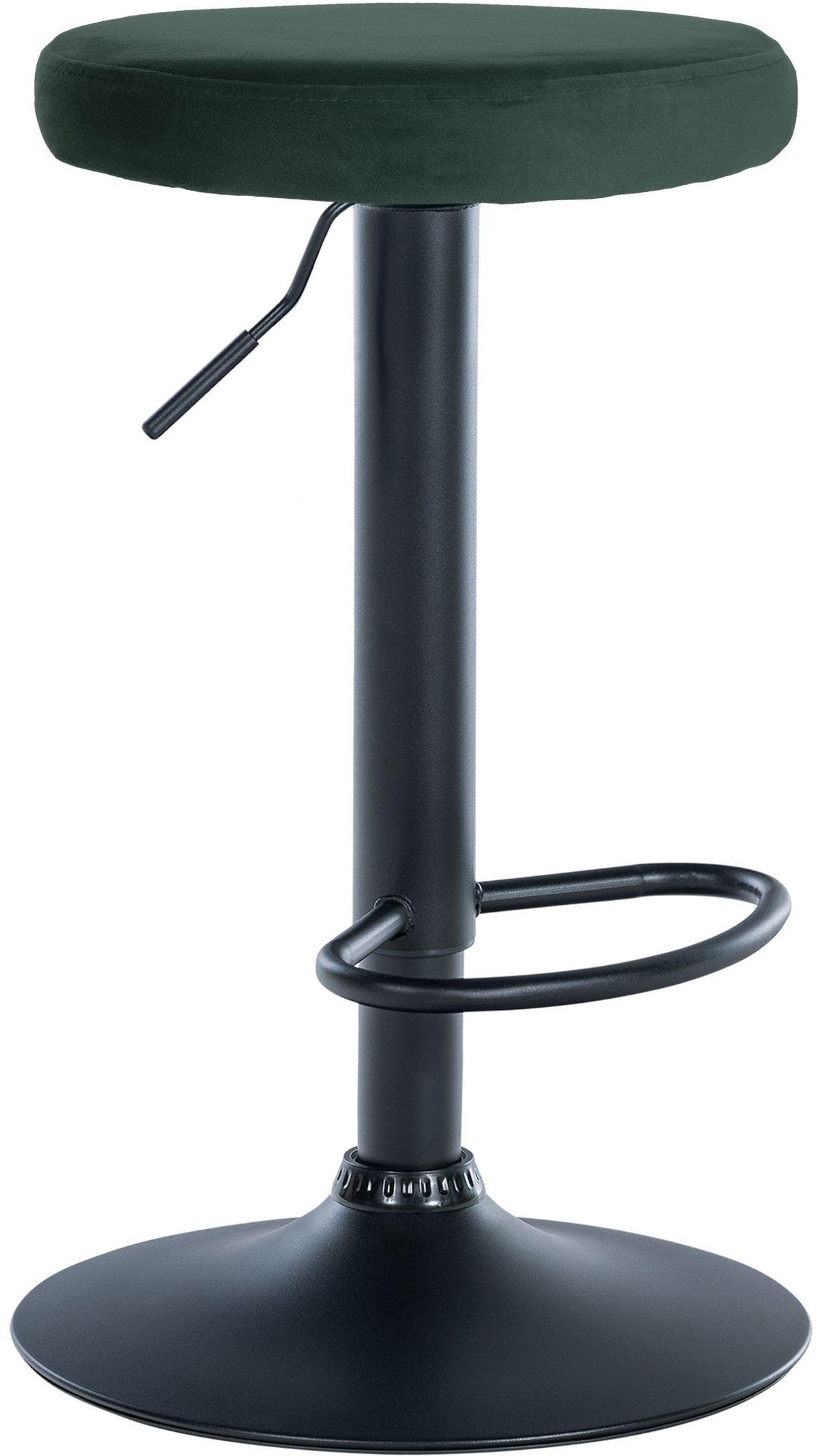 BARHOCKER Samt grün - Schwarz/Grün, Textil/Metall (38.5/60/38.5cm) - CLP