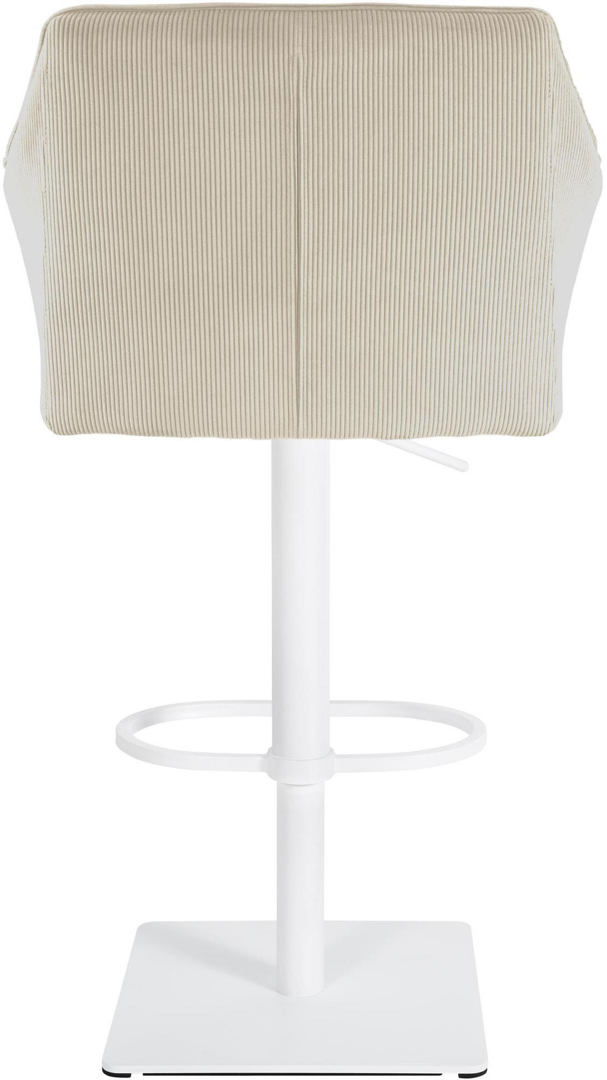 BARHOCKER Cord Creme - Creme/Weiß, Textil/Metall (64/88/45cm) - CLP