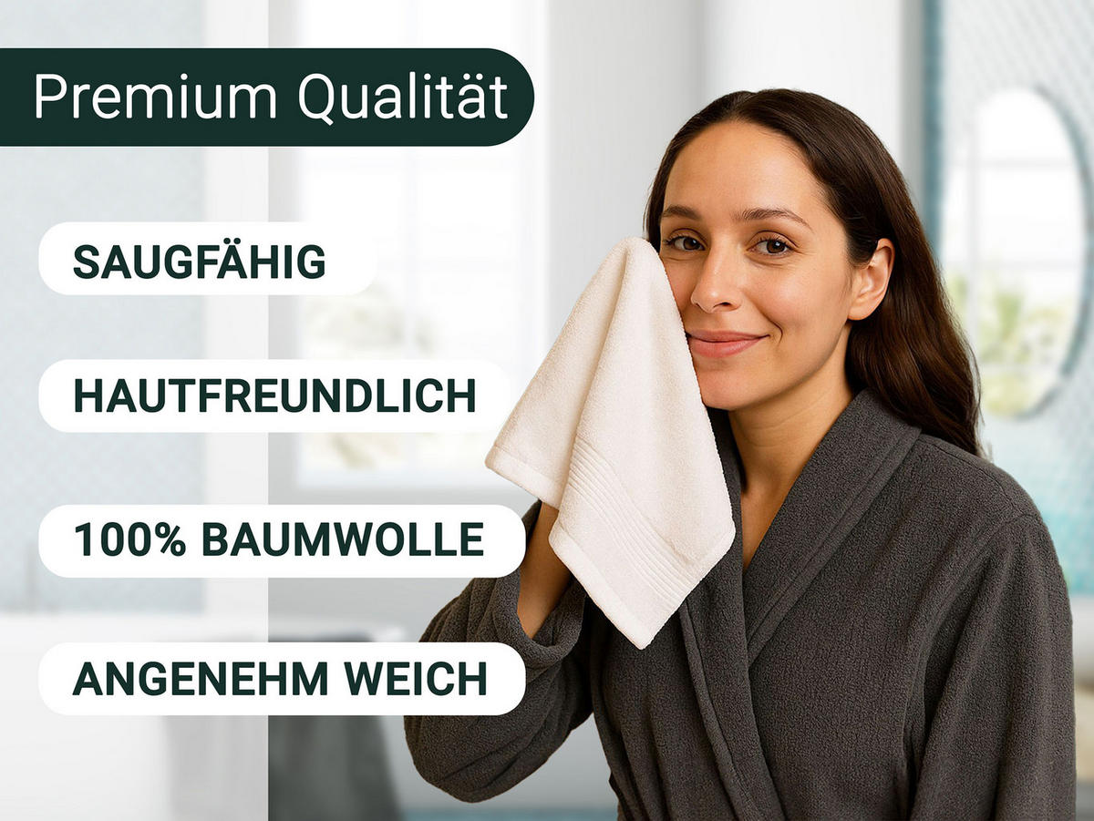 GÄSTETÜCHER, 10er-Set, 30x50 cm, 100% Baumwolle - Weiß, Textil (30/50cm) - Zollner