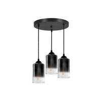 PENDELLEUCHTE GRAF - Transparent/Anthrazit, Glas/Metall (35/35/80cm) - kiki design