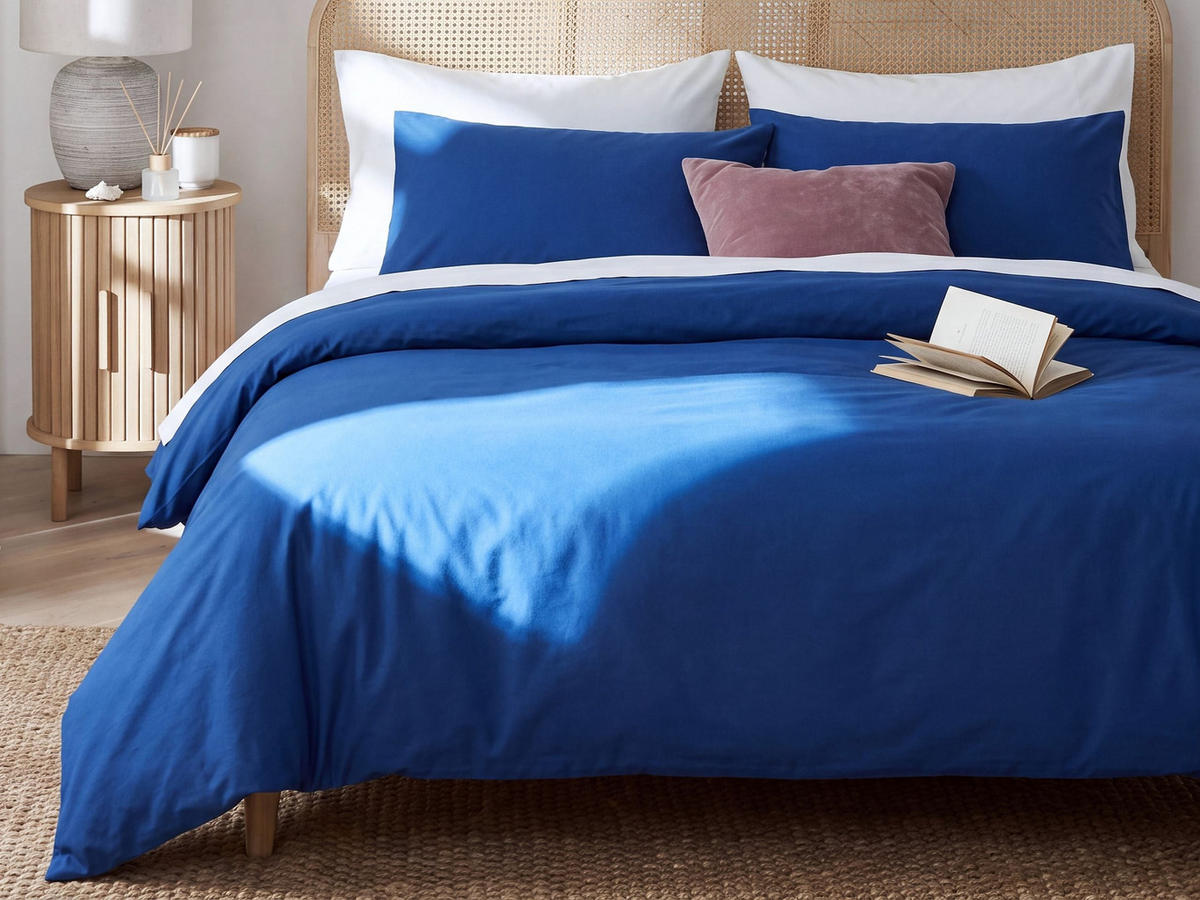 BETTWÄSCHE SET Harmonridge 155/220 cm - Blau, Textil (155/220cm) - Beliani