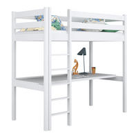 HOCHBETT N05 mit Schreibtisch Weiß 120/200 - Weiß, Naturmaterialien/Holz (120/200cm) - N-Wood