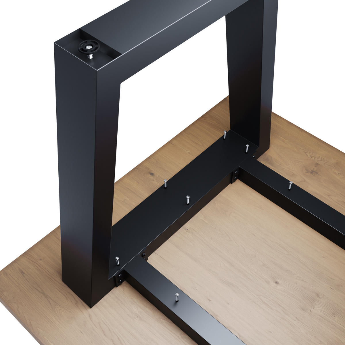 TISCHBEINE Atria Extreme Schwarz Metall 200/80/72 cm - Schwarz, Metall (80/72/200cm) - Metalo Pro