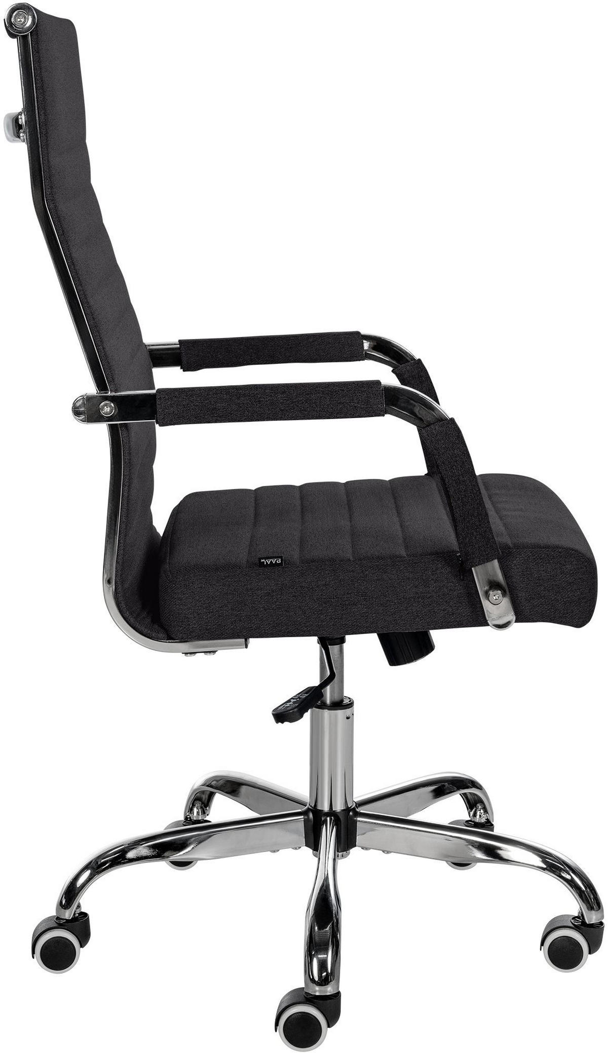 DREHSTUHL Stoff schwarz - Schwarz, Textil/Metall (51/98/63cm) - CLP