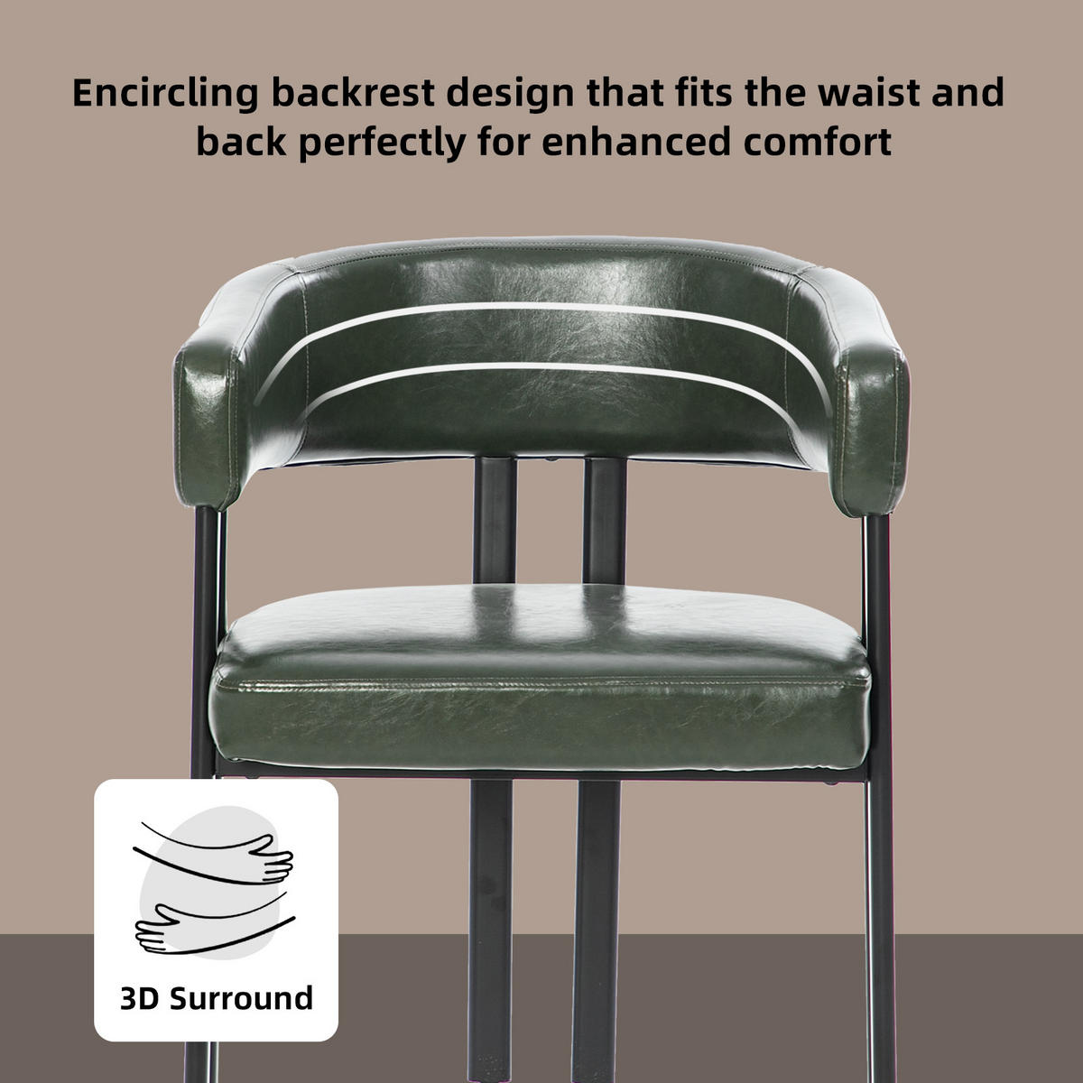 ARMLEHNSTUHL-SET DE-36478 2 Stück mit Fass-Design Grün - Grün, Metall (54/78/60cm) - ComfortXL
