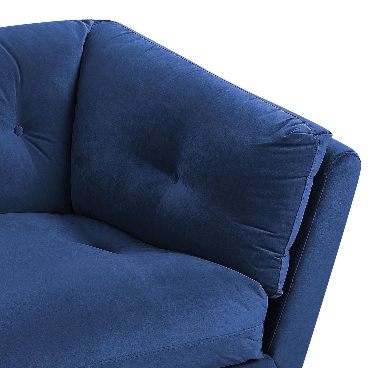 3-SITZER-SOFA Samtstoff Marineblau Lenvik - Hellblau, Textil (210/75/90cm) - Beliani