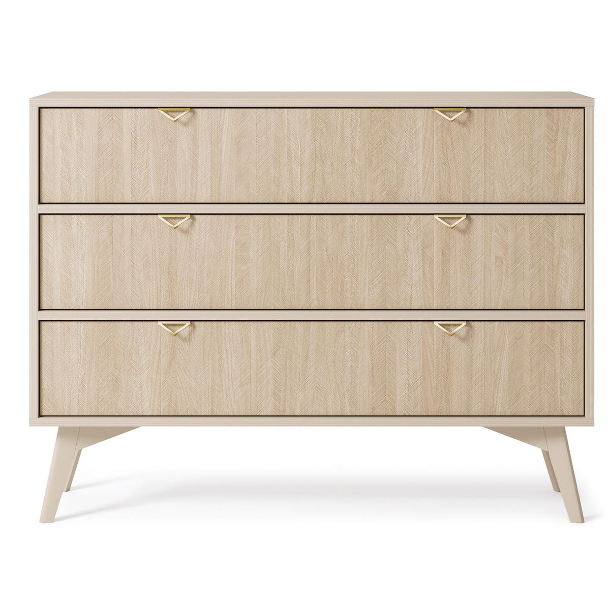 KOMMODE FORESTA 106/80/38 cm mit 3 Schubladen Beige - Beige/Kieferfarben, Holzwerkstoff (106/80/38cm) - MASSENO