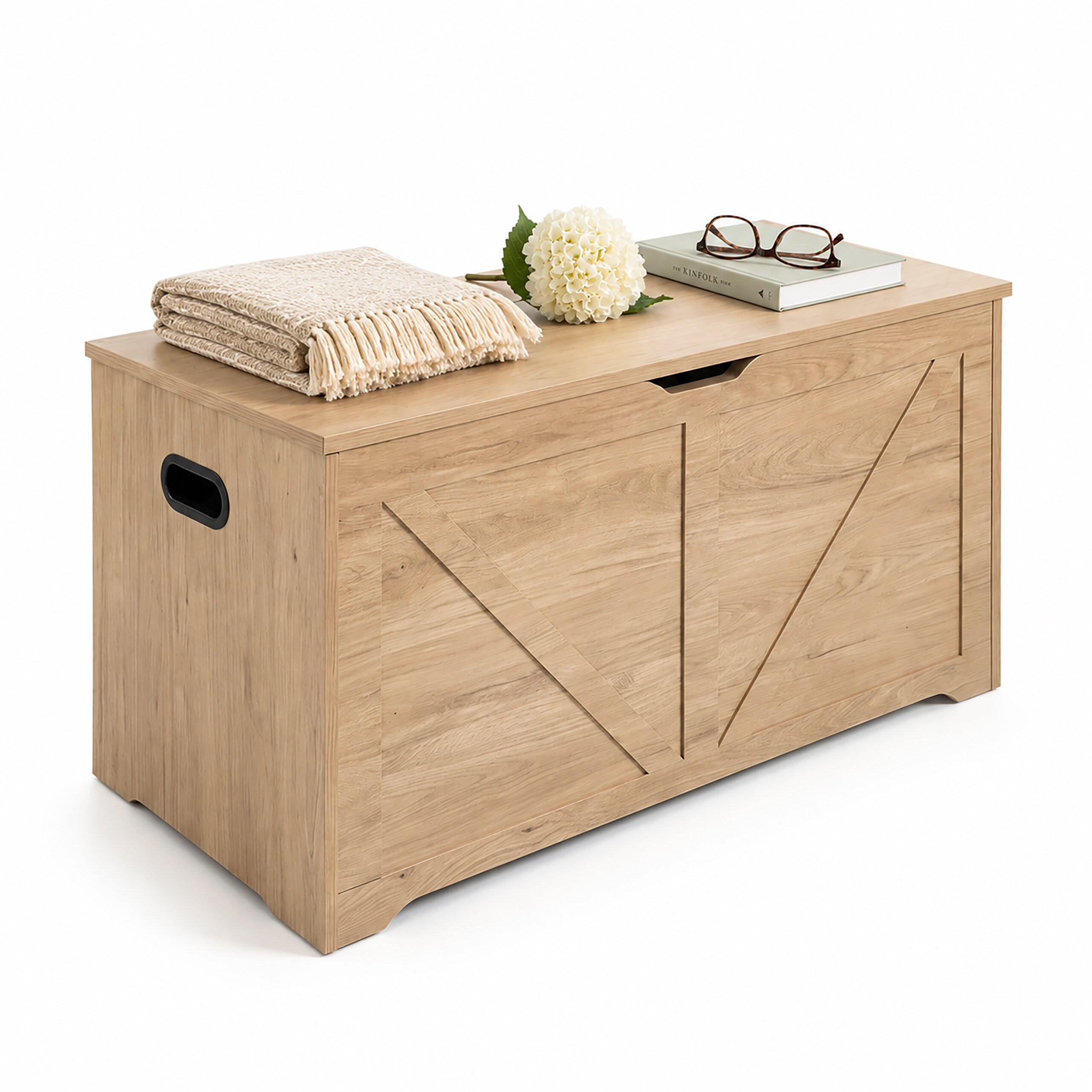 SITZBANK Hellgrau mit Stauraum - Grau, Holzwerkstoff (100/46/40cm) - Relaxdays