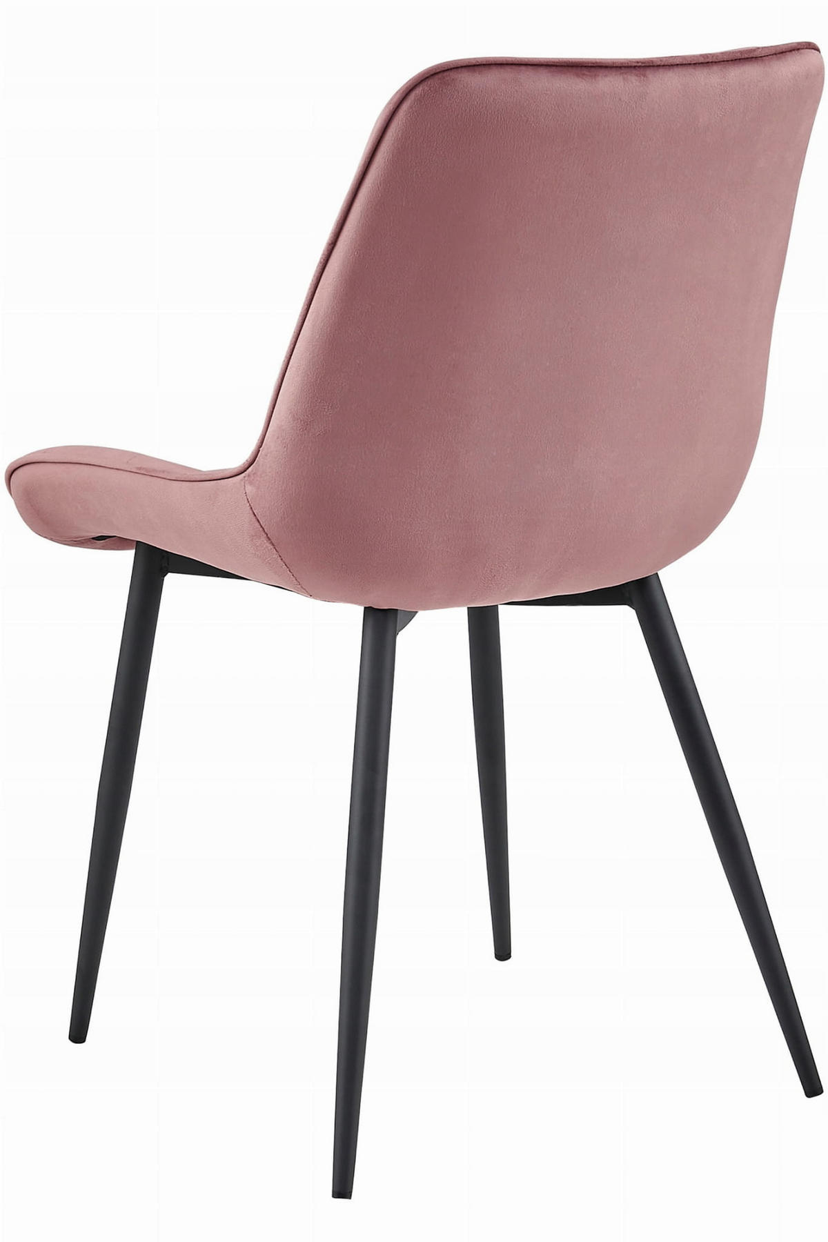 STUHL BARDI 6-er Set, Rosa, Schwarz, mit Samtstoff gepolstert - Grün, Textil/Metall (43/90/51cm) - Komodee