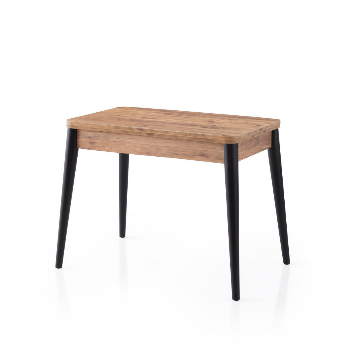 TISCH dekor atlantik-kiefer und schwarz - dolunay 100/60/75 cm - Eschefarben, Holzwerkstoff (65/60/75cm) - Calicosy