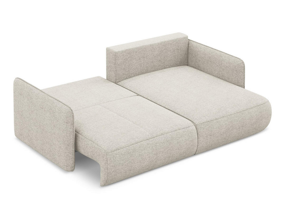 ECKSOFA mit Schlaffunktion Chenille Stoff Grau - Silberfarben/Schwarz, Kunststoff/Textil (207/148cm) - Makamii