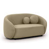 2-SITZER-SOFA Roundi Beige Bouclé - Beige/Schwarz, Holz/Kunststoff (150/76/80cm) - S-Style Möbel