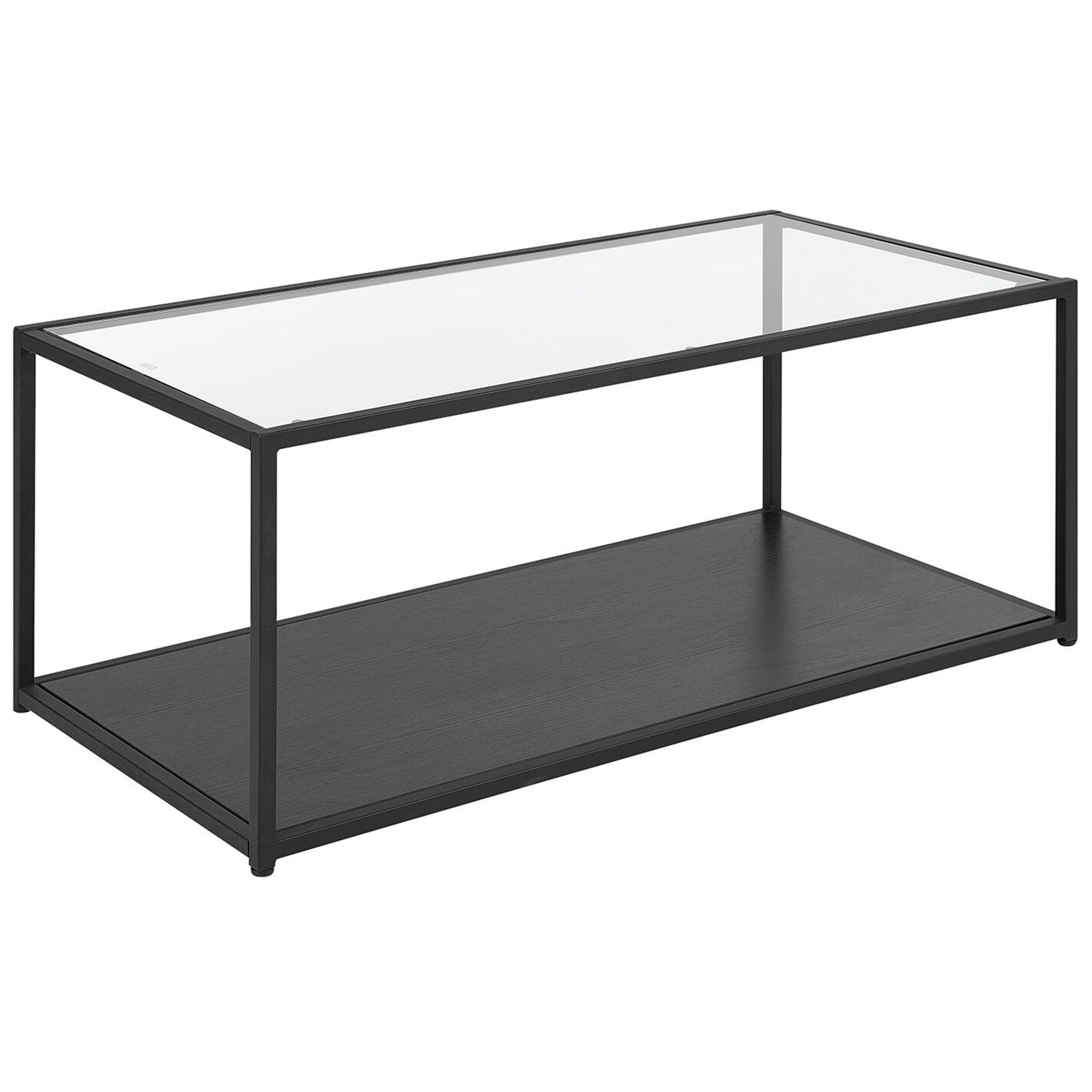 COUCHTISCH Glas Schwarz rechteckig Medora - Schwarz, Glas (100/50/42cm) - Beliani