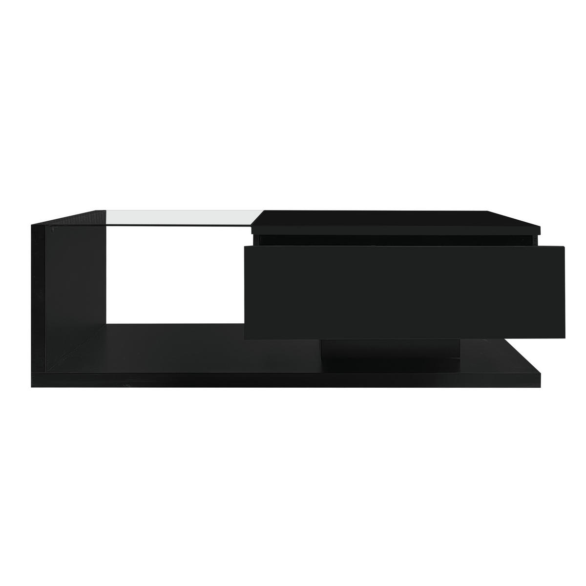 COUCHTISCH 105/55/32.5 cm schwarz aus Spanplatte mit LED-Effekt - Schwarz, Holzwerkstoff (105/55/32.5cm) - OKMYHOME