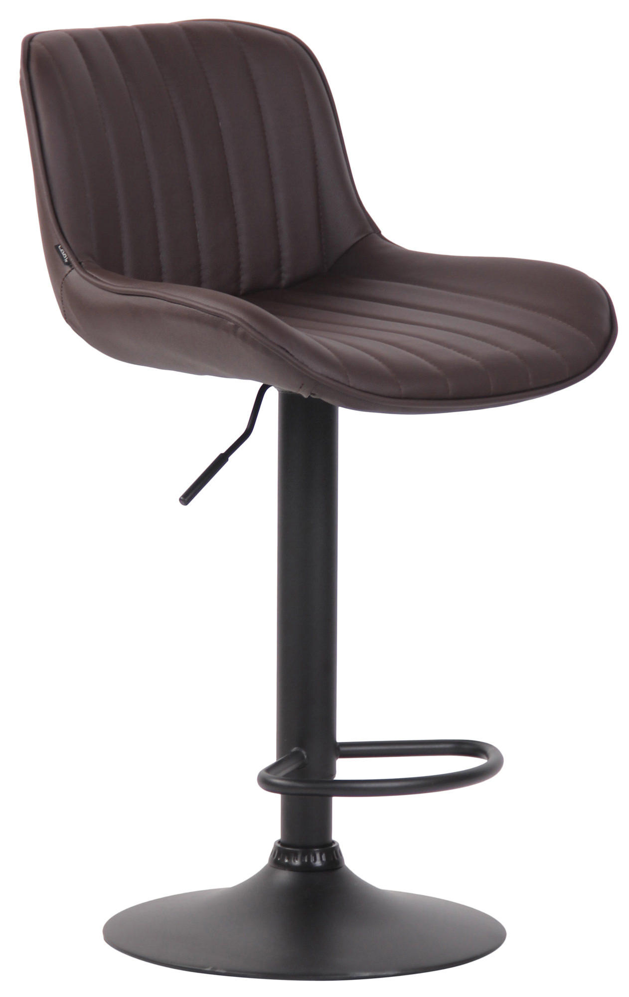 BARHOCKER 2er Set Lederlook braun - Schwarz/Braun, Textil/Metall (50/86/50cm) - CLP