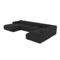 WOHNLANDSCHAFT Bouclé-Stoff Schwarz 354cm - Anthrazit, Textil (354/164cm) - Sia Home