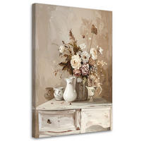 LEINWANDBILD Blumen 70x100cm - Beige, Textil (70/100cm) - Feeby