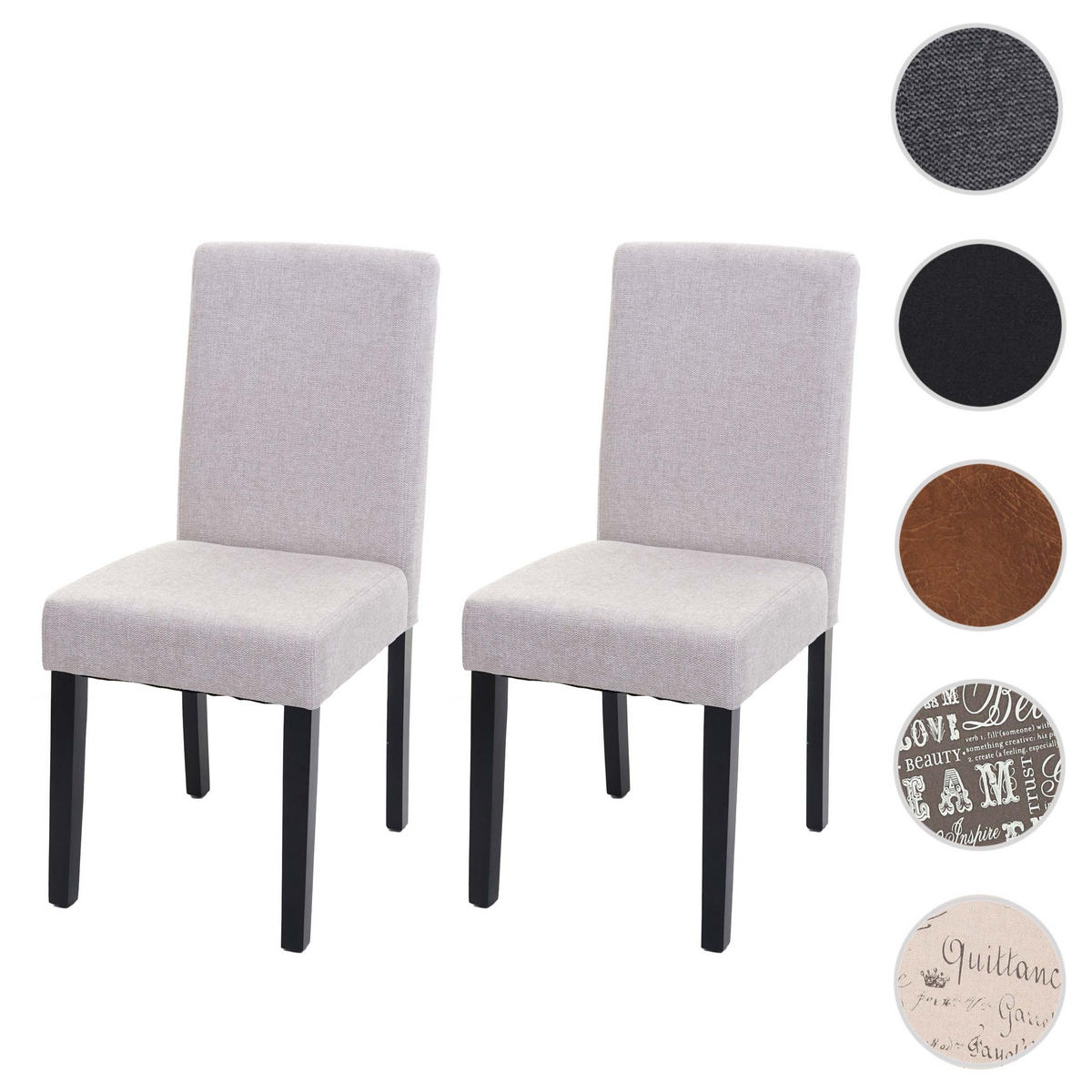 ESSZIMMERSTUHL Beige, Dunkelbraun 2er-Set - Beige/Dunkelbraun, Textil (43/90/56cm) - MCW