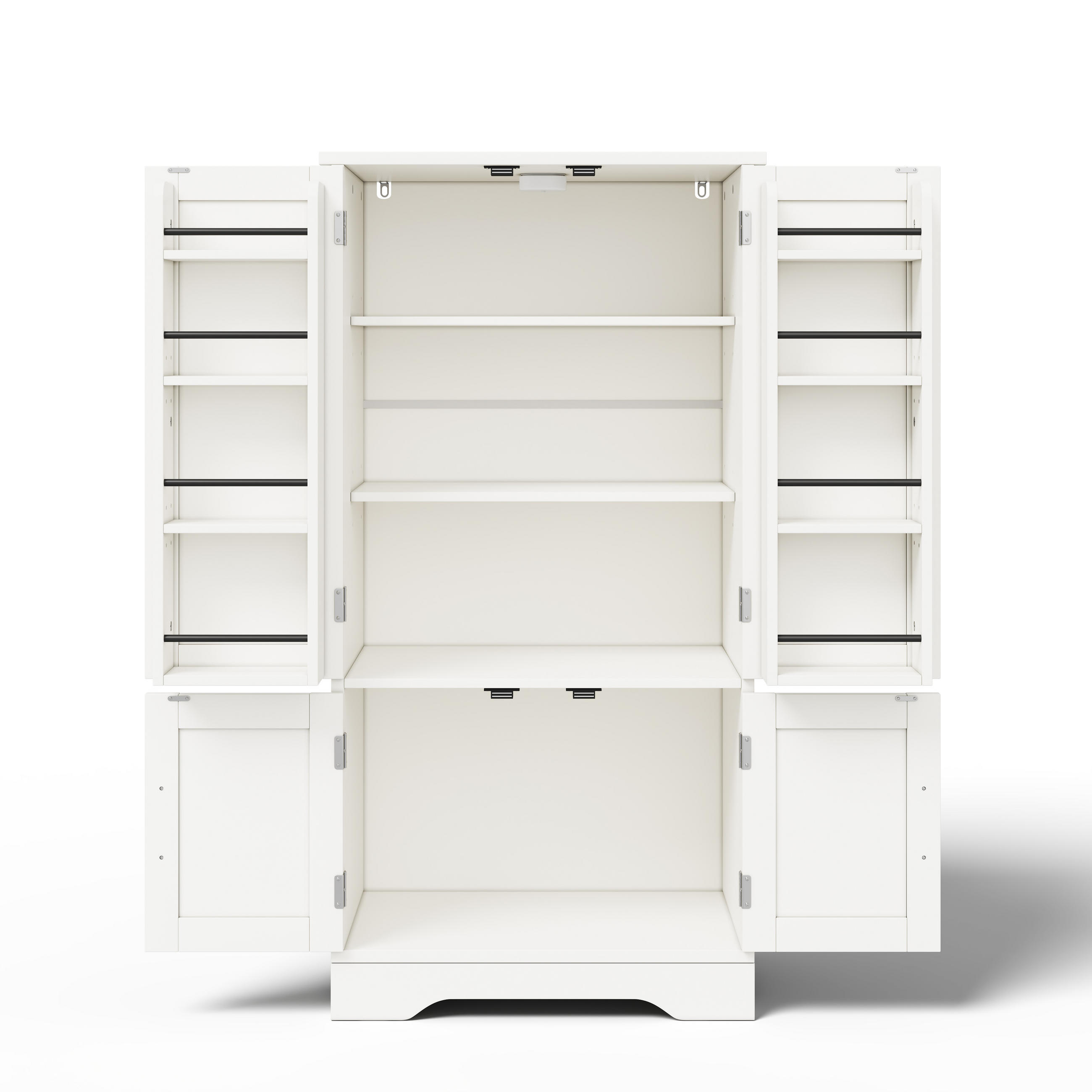 BUFFET 60/40/120.5 cm Weiß LED-Sensorlicht und 4-türiger Aufbewahrungsschrank - Weiß, Holz (60/120/40cm) - Oxeza