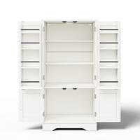 BUFFET 60/40/120.5 cm Weiß LED-Sensorlicht und 4-türiger Aufbewahrungsschrank - Weiß, Holz (60/120/40cm) - Oxeza