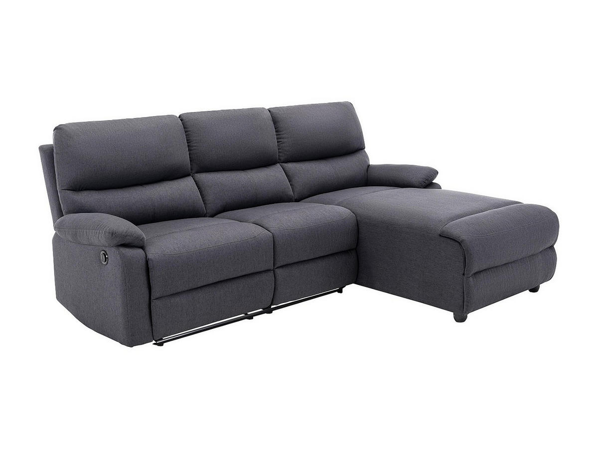 RELAXSOFA - 4 Personen - stoff - anthrazitgrau Lunano - Anthrazit, Textil (234/98/170cm) - Vente-Unique
