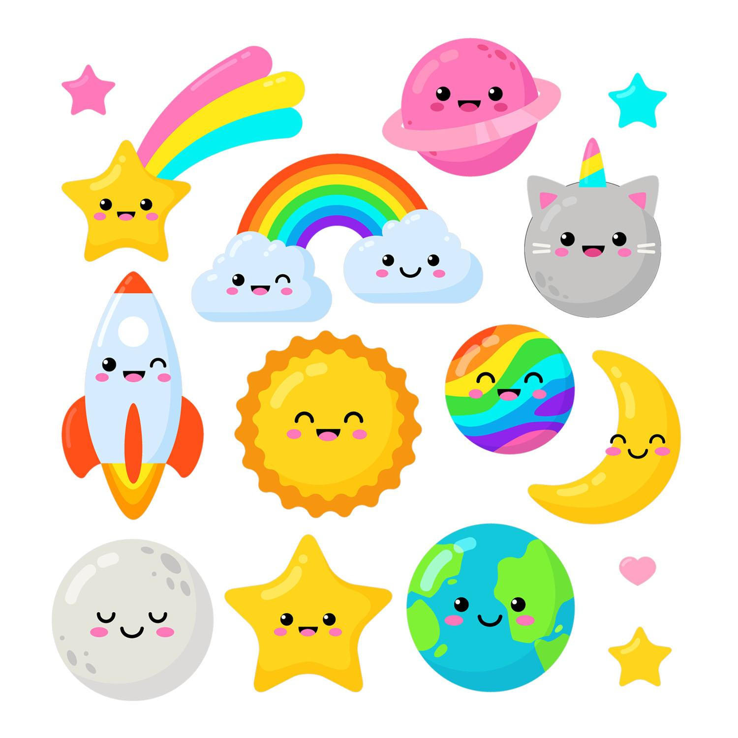 AUFKLEBER 130x218 cm Regenbogen Kosmos - Multicolor, Kunststoff (130/218/0.1cm) - TULUP