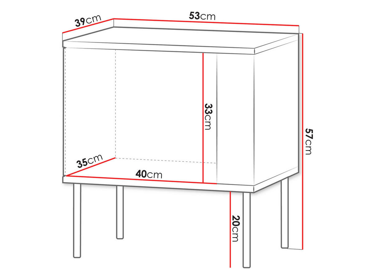 NACHTTISCH 1D 53 Notte 04 - Nussbaumfarben/Schwarz, Holzwerkstoff/Metall (53/57/37cm) - MIRJAN24