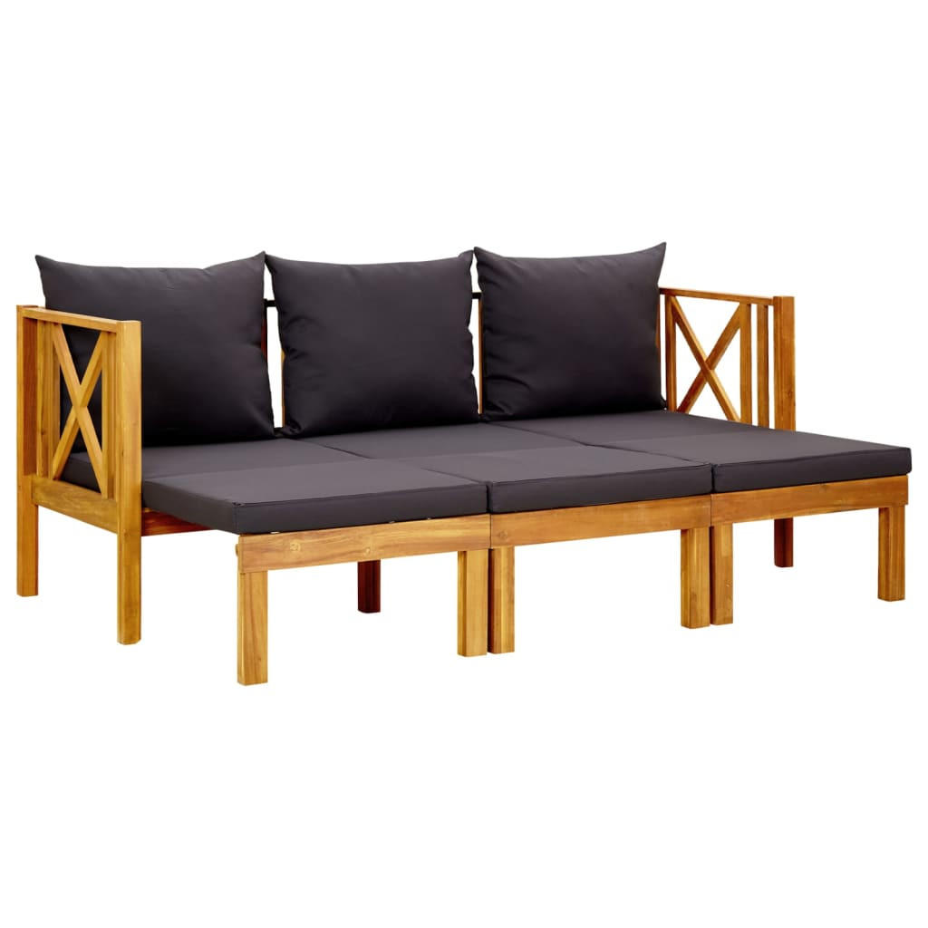 furnicato 3-Sitzer-Gartenbank Grau 179x68.5x66 cm